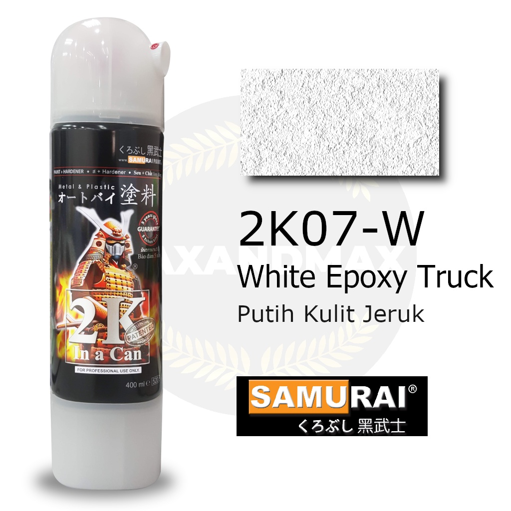 Samurai Paint White Epoxy Truck 2K07W Putih Kulit Jeruk 400 ml - Cat Semprot