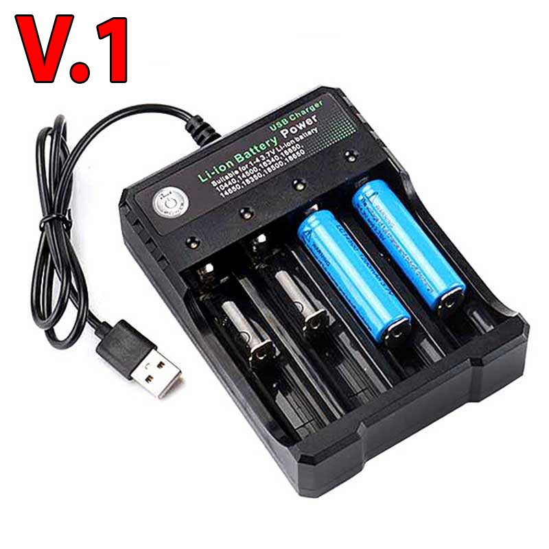 Charger Baterai 18650 4 Slot USB Battery 10440 14500 16340 16650 14650 18350 Batere Batre