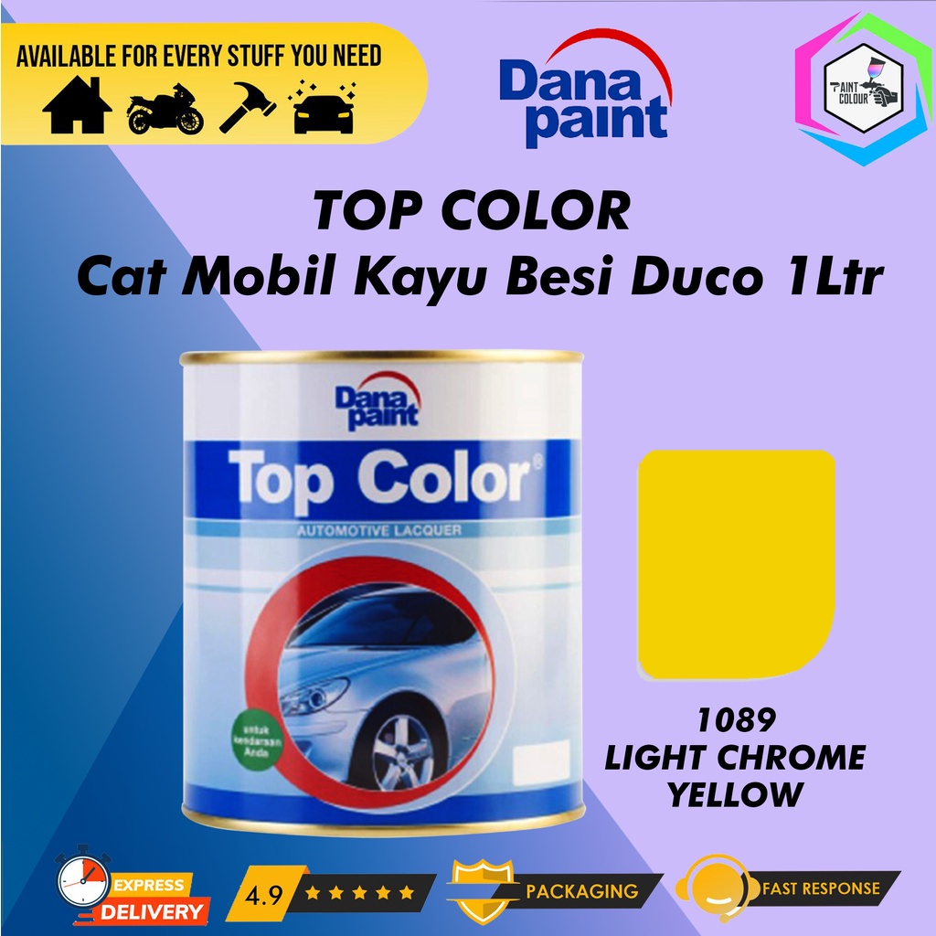 TOP COLOR 1089 Light Crhome Yellow - Cat Mobil Kayu Besi Duco