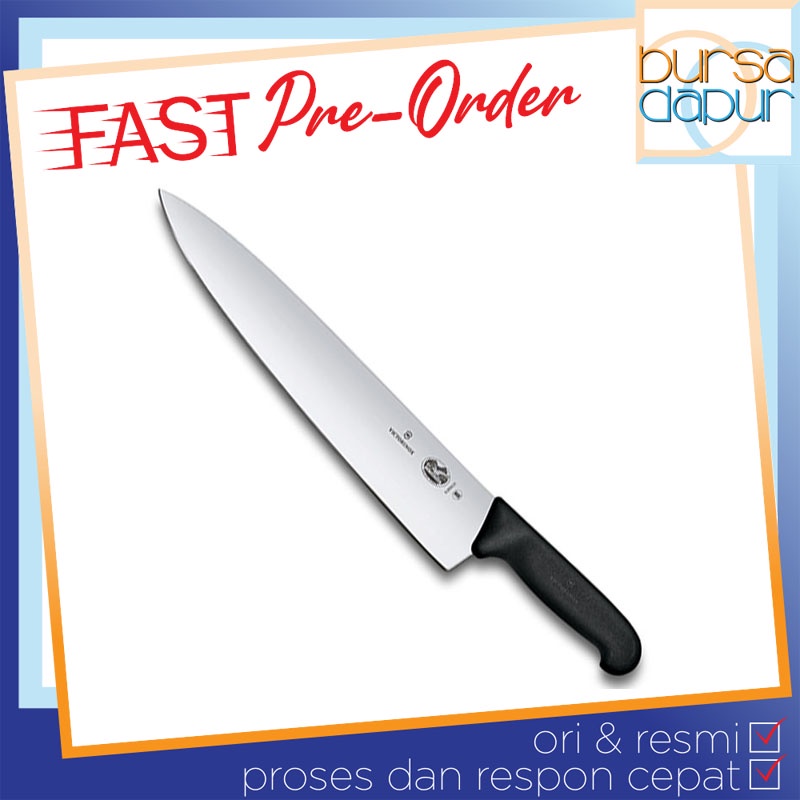 Pisau Victorinox [5.2003.31] Carving Knife 31 cm Black Fibrox Handle