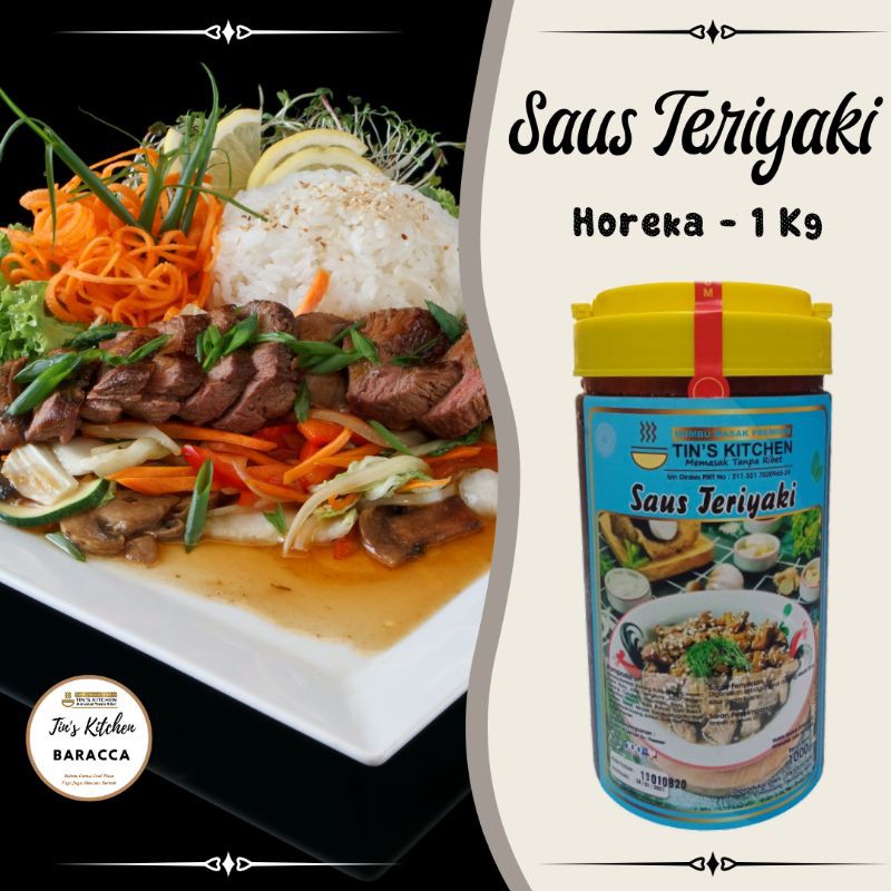 

Saus TERIYAKI 1kg Tins Kitchen - Kemasan Horeka Bumbu Homemade Non MSG Non Pengawet