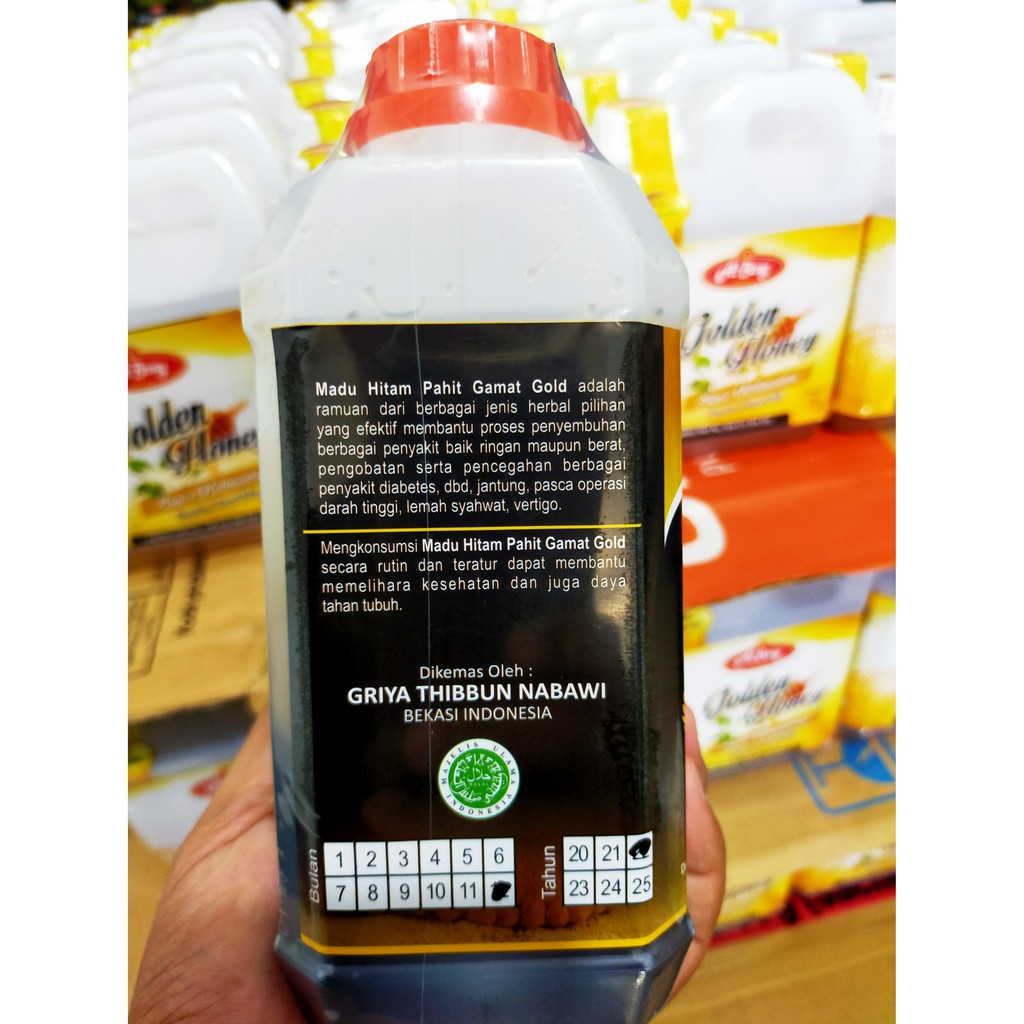 

p4yu Ramuan Super Madu Hitam Pahit Al-Bany Plus Gamat Gold 1kg