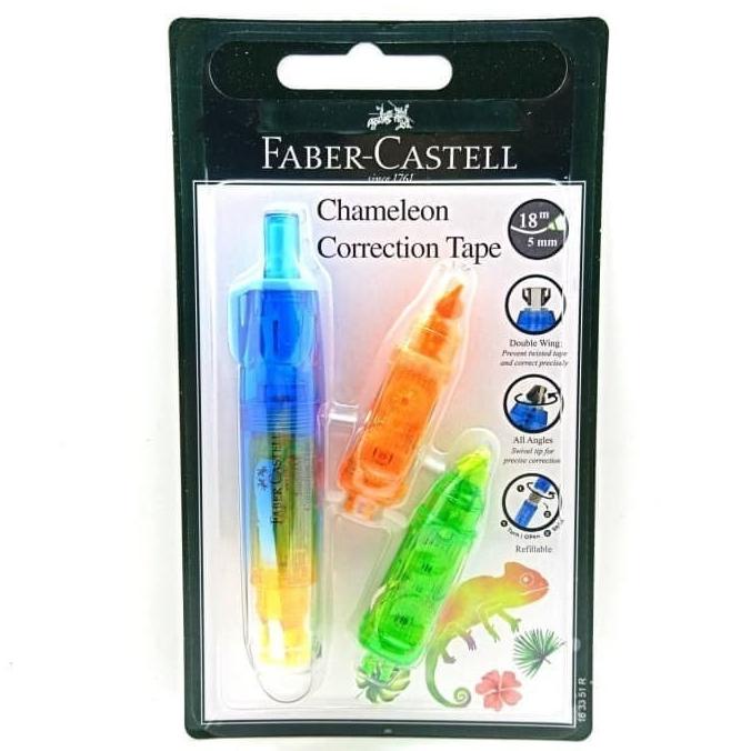 

((((()paling dicari] CORRECTION TAPE CHAMELEON + 2 REFILL BAR BLUE 163351R FABER CASTELL