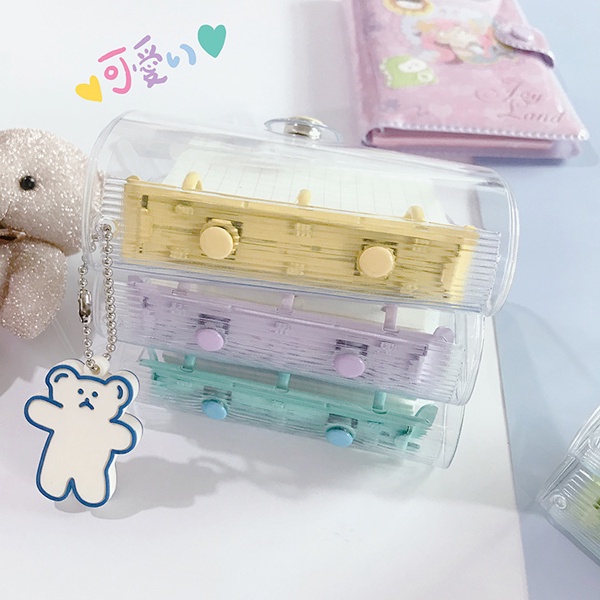 

lkjj Binder mini polos 3 ring termasuk isi kertas refill 80 lembar aesthetic lucu cute journaling