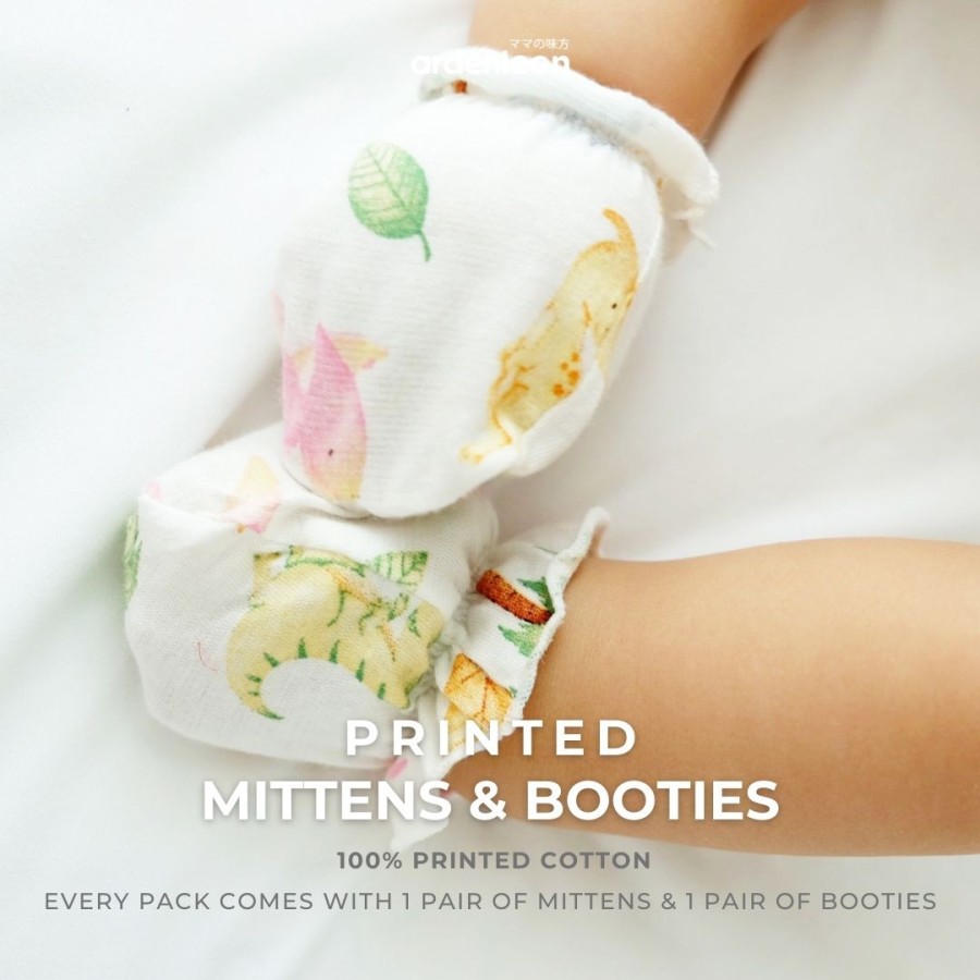 Arden &amp; Leon Mitten &amp; Booties PRINTED/ POLOS / Sarung Tangan Kaki / STK (1 pasang)