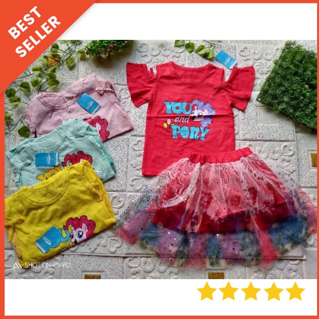 [0-4T] SETELAN ANAK ROK IMPORT / SETELAN ANAK IMPORT TUTU / SETELAN ROK TUTU ANAK IMPORT LITTLE PONY