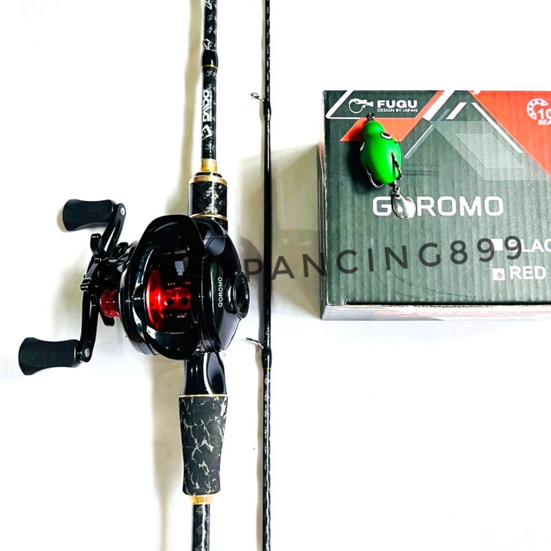 joran set cating daido predator 1.80m + fugu GOROMO + soft frog