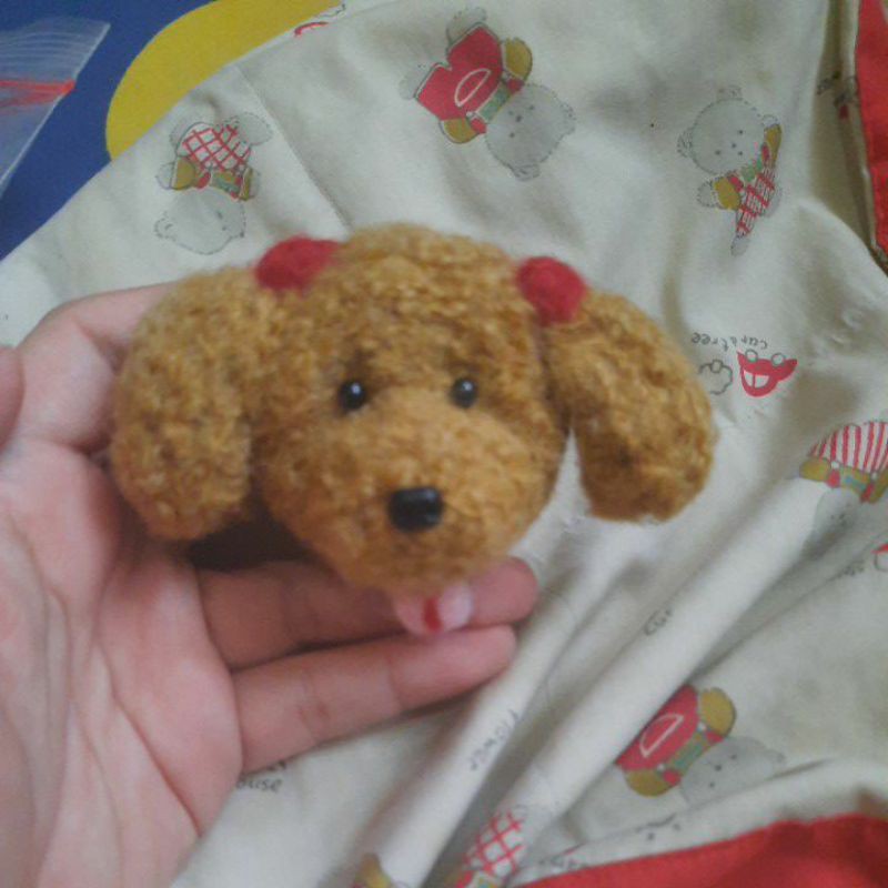 

Kepala Poodle Dog/Anjing Poodle, DIY Felt Wool Doll