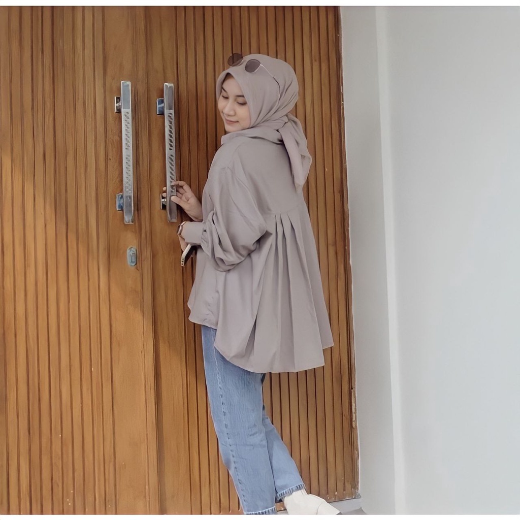 RX Fashion - Sally Blouse Oversize XXL Twistcone / Kemeja Oversize / Korean Style Candy Shirt Kemeja - NN