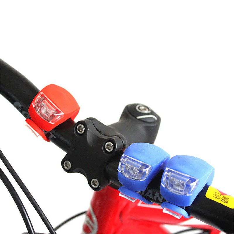COD Lampu Sepeda LED Slicon Waterproof 2 PCS - Hitam