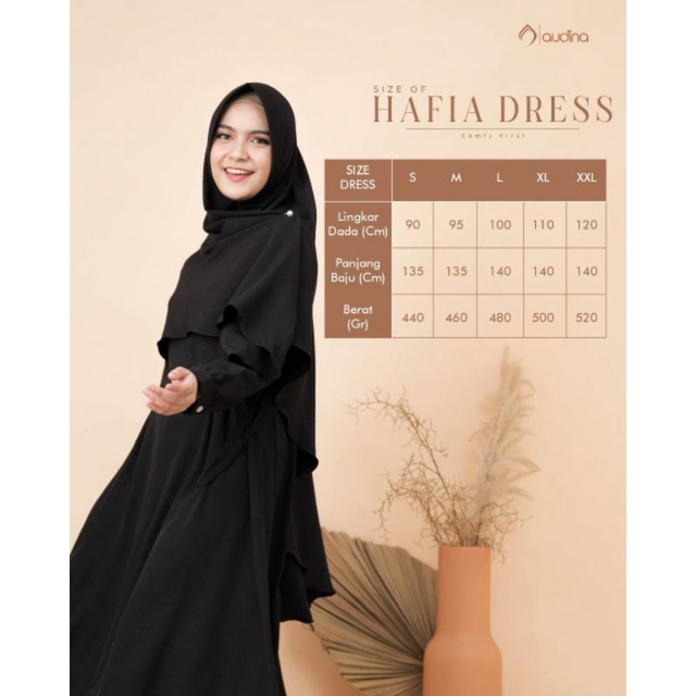 GAMIS HAFIA PUTIH BROKEN WHITE SET KHIMAR || AUDINA