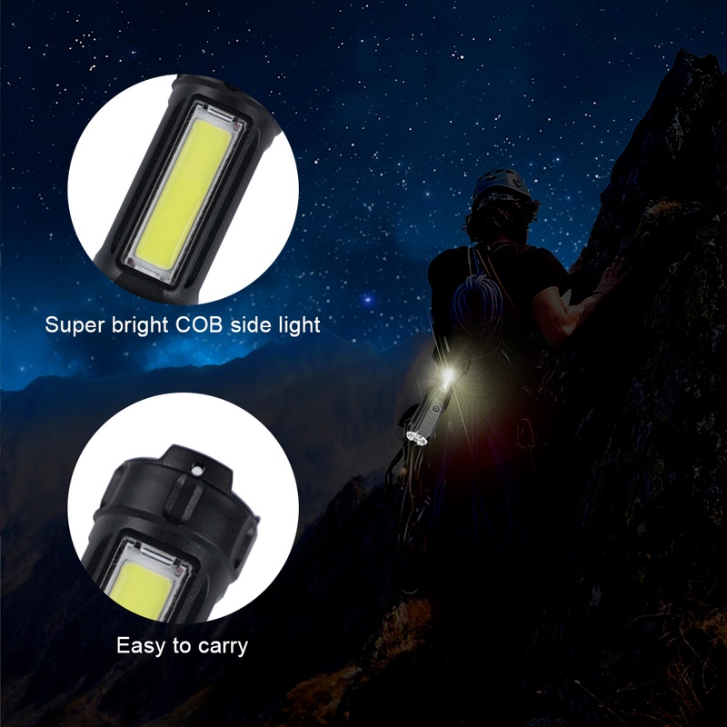 Lampu Senter Led Mini 4 Mode Zoom Adjustable Anti Air Usb Rechargeable Untuk Camping / Hiking