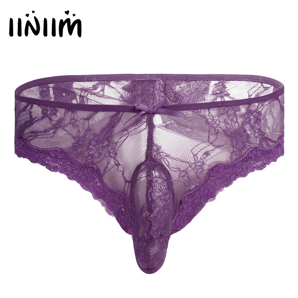 INDORETAIL | Pria Pakaian Dalam Wanita Celana Dalam Renda See-Through Jockstraps Terbuka Butt