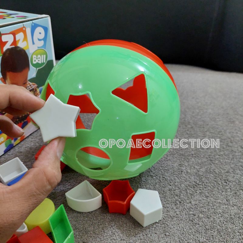 Mainan Edukasi Puzzle Puzzel Puzel Ball Shape Shorter Sorting Geometri Bulat Kemasan Kardus