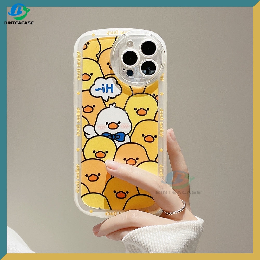 Case Bahan TPU Motif Kartun Bebek Kuning Dan Putih Untuk IPhone 11 12 13 Pro MAX X XR XS MAX 6 6S 7 8 Plus SE 2020