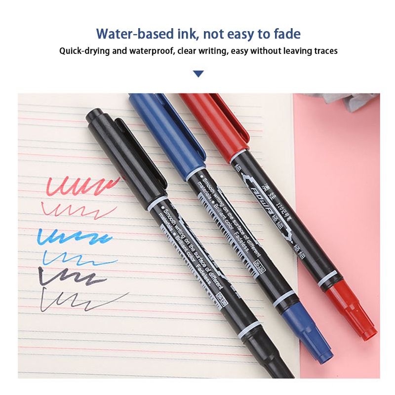 1 Pcs Permanent Marker Spidol Permanen Dual Tip Highlighter Penanda Berwarna