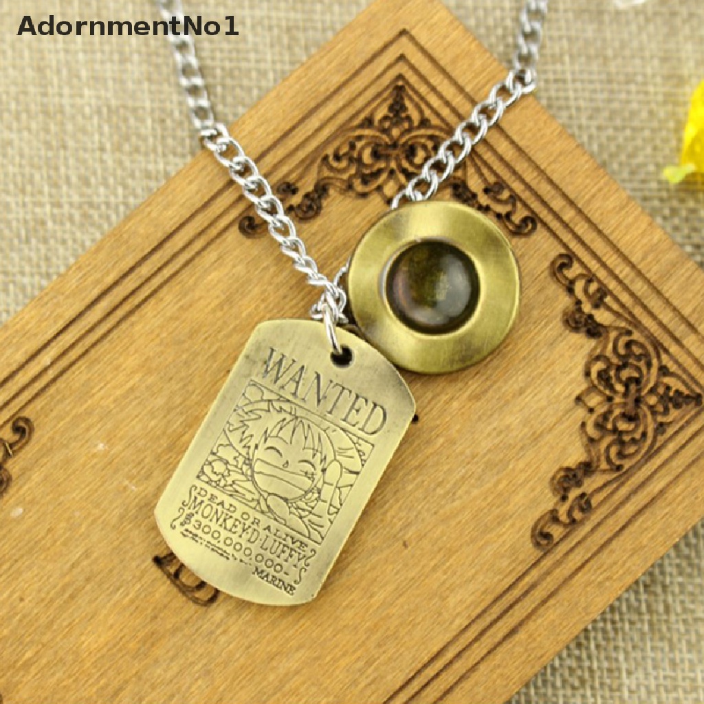 (AdornmentNo1) 1pc Kalung Rantai + Liontin Motif Anime One Piece Luffy + Tengkorak Untuk Wanita