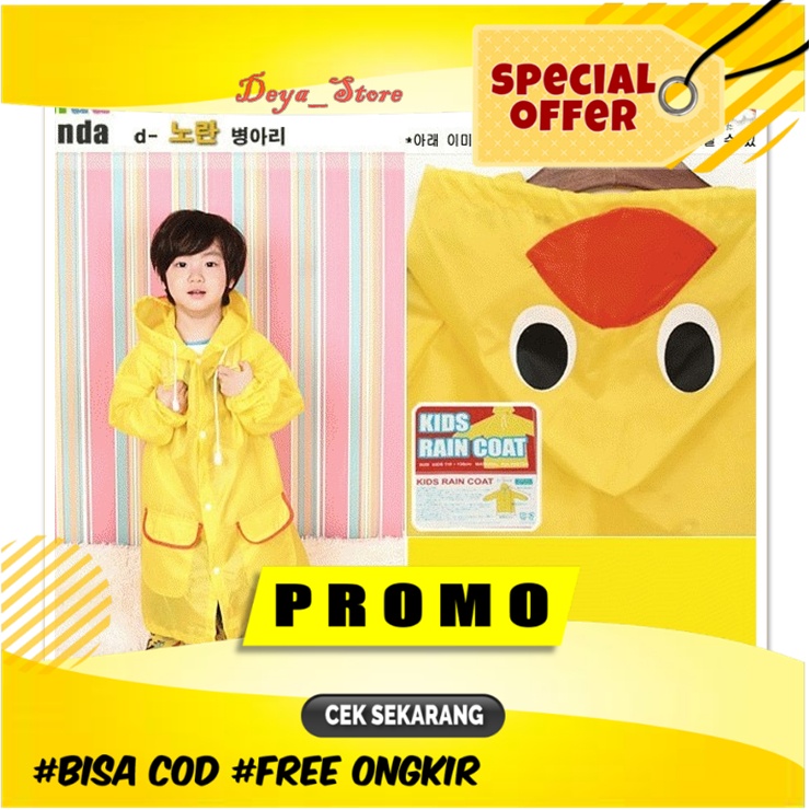 Perlengkapan Jas Hujan Anak Karakter Laki Laki 8 Dan 10 Tahun Jad Ujan SD Perempuan Setelan Cartoon