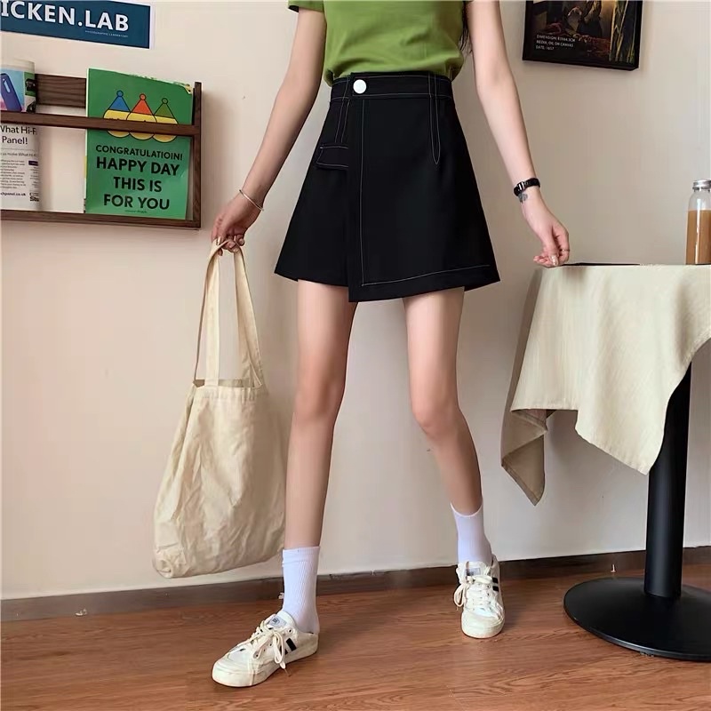 (S-XXL) WHITE LINE SKORT ROK CELANA WANITA KOREAN HW STYLE