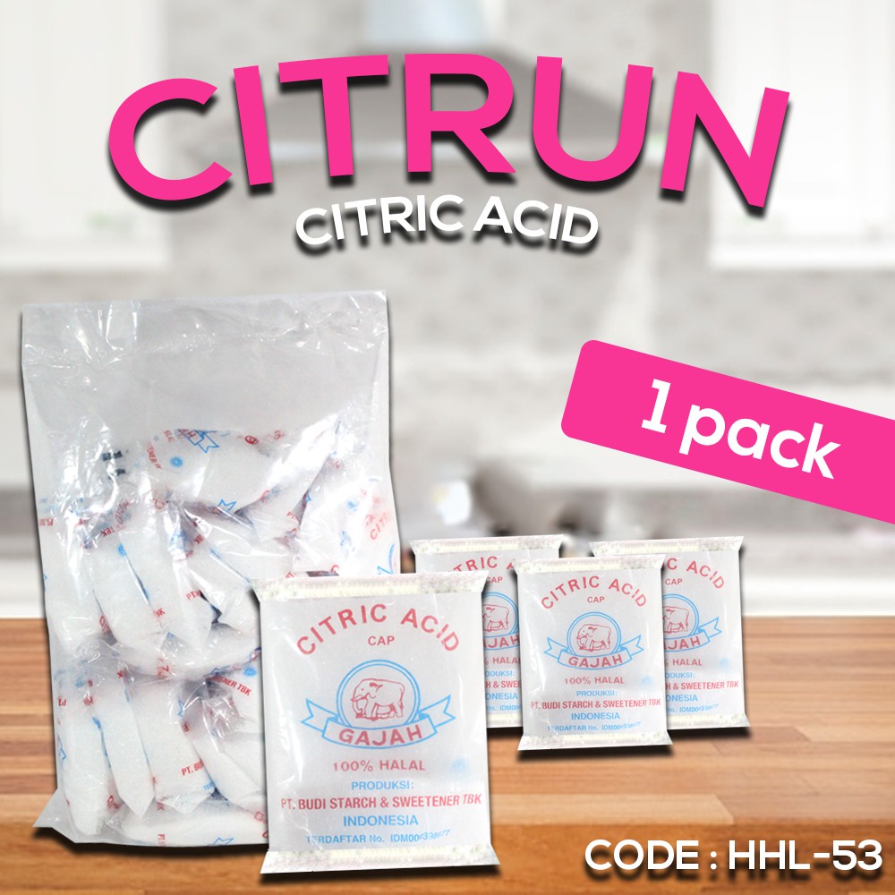 Pemutih Pembersih Citrun Citrid Acid Cap Gajah 50gram Isi 20pcs 1 pack