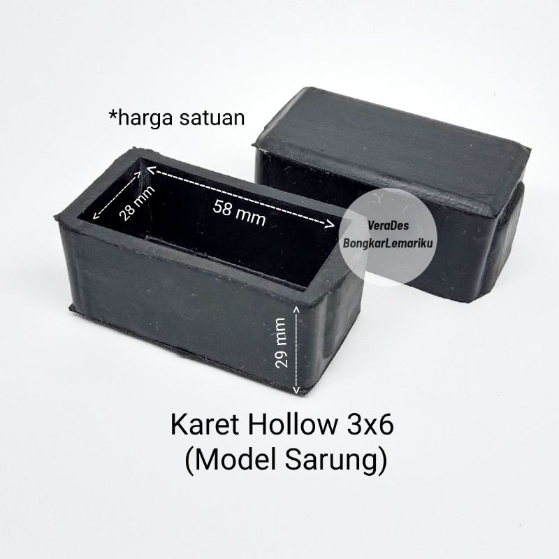 Karet Hollow 3x6 Model Sarung / Karet Kaki Mesin Jahit