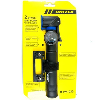 Pompa Ban Sepeda Mini United Pm030 Meter Dual Pentil Pm