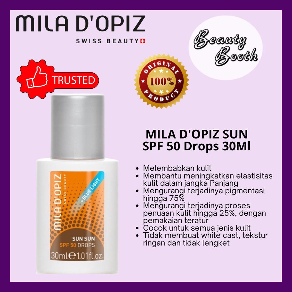 MILA D'OPIZ Sun Sun Drops SPF 50 Drop 30ML Miladopiz Sunscreen Sunblock Sun Screen Block SPF50