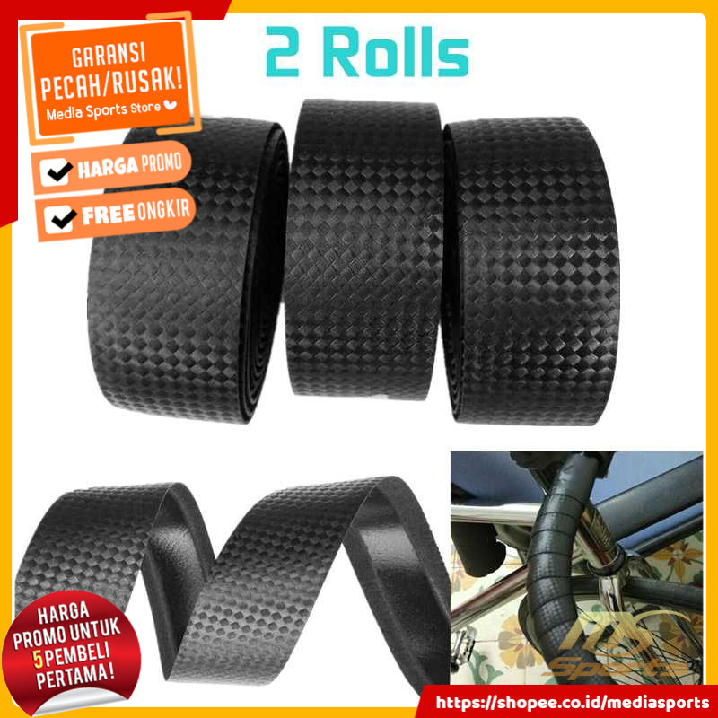 Solasi Selotip Stang MTB Road Anti Selip Hand Grip Bar Tape Sepeda 2Roll