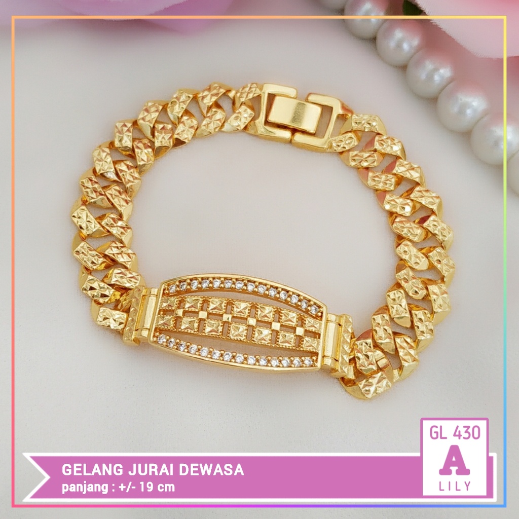 Gelang xuping gelang dewasa permata zirqon rantai sisik naga full mata perhiasan lapis emas gold GL 430