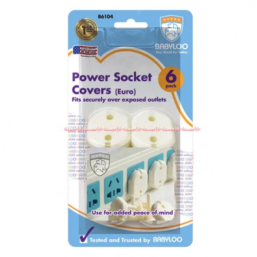 Babyloo Power Socket Covers 6pcs Pelindung Pengaman Penutup Colokan Listrik Untuk Bayi Anak Baby Loo Soket Cover