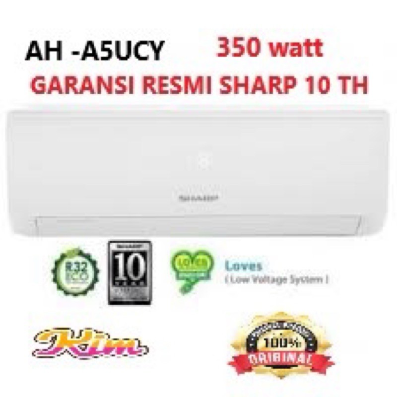 AC SHARP AH-5UCY 1/2 PK Anti Karat 350 Watt Garansi Resmi 5UCY