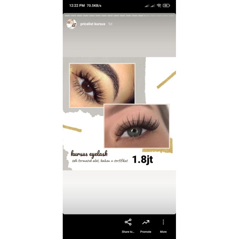kursus eyelash online termasuk alat bahan dan sertifikat