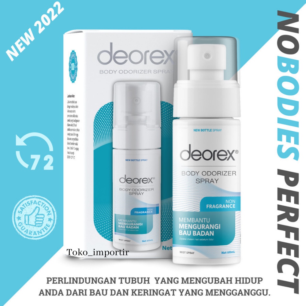 DEOREX BODY ODORIZER 60ML SPRAY / Bau badan / Deodorant / Bau Ketiak / NEW 2022