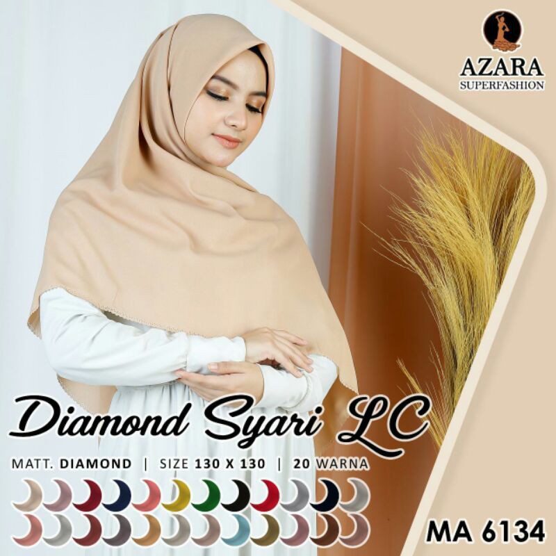 [130x130cm]10pcs Hijab/Jilbab/Kerudung Segiempat Diamond Crepe Syari Lasercut by AZARA jumbo