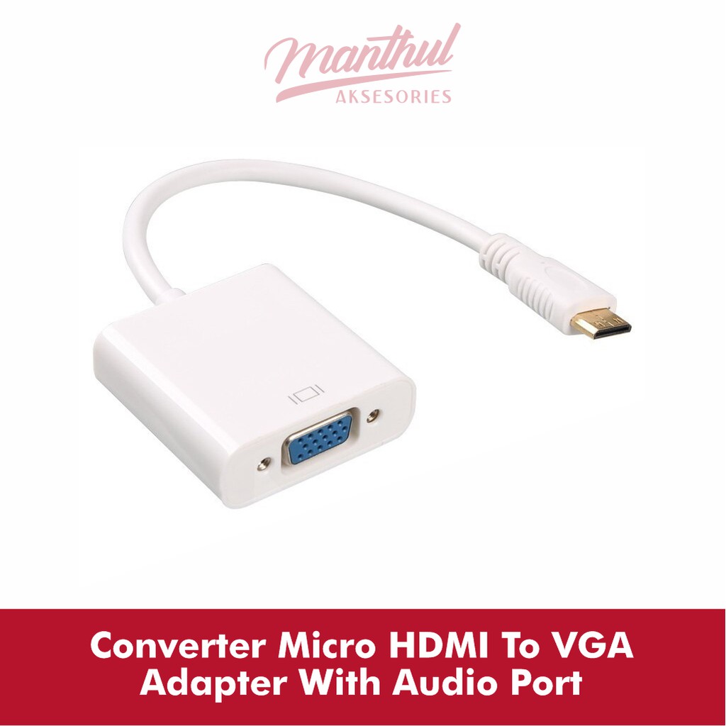 Converter Micro HDMI To VGA Adapter With Audio Port