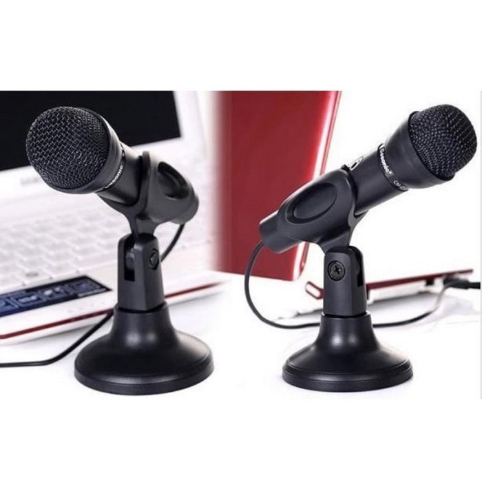 Microphone Mikrofon Gaming Meja Laptop 3.5mm Stand Desktop Youtube Mic
