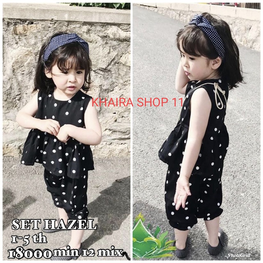 SETELAN ANAK HAZEL/ BAJU SETELAN ANAK PEREMPUAN HAZEL/ DRESS ANAK PEREMPUAN