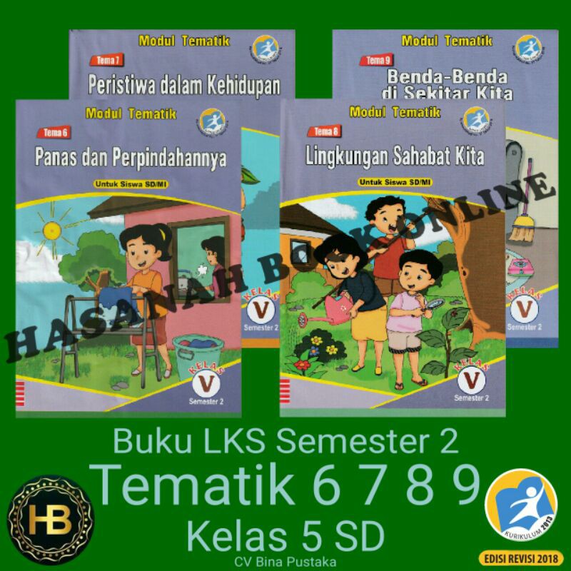 Buku LKS Kelas 5 SD Tema 6789 Semester 2 - modul Tematik - Kurikulum 2013 - Edisi Cover terbaru
