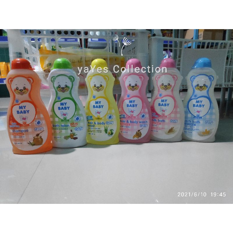 shampo my baby 200 ml 100ml mybaby hair and body wash sampo sabun mandi cair bayi madu minyak zaitun Pink Kuning Merah Hijau Biru Orange