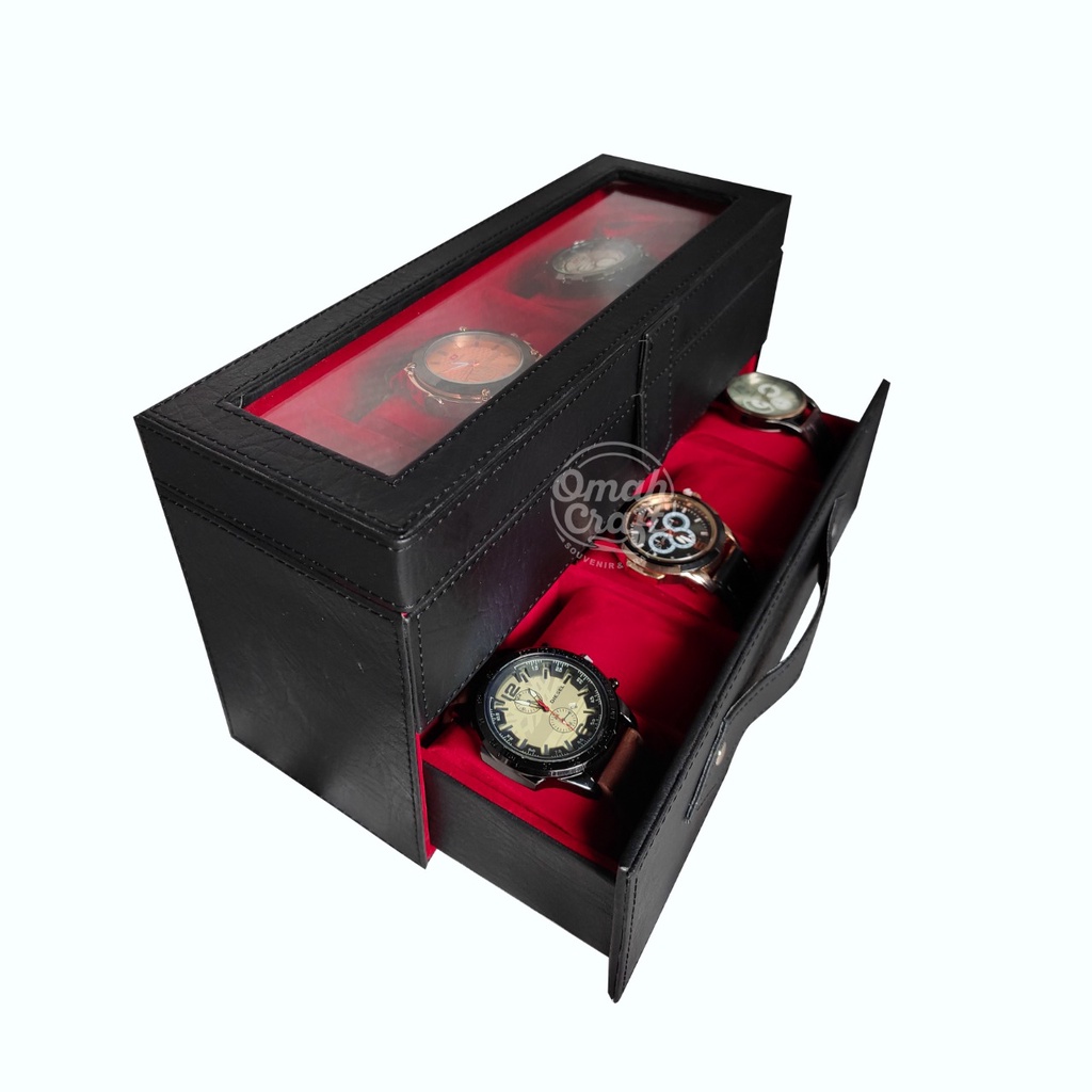 Kotak Jam Tangan isi 10 Susun / Promo Box Tempat Penyimpanan Jam Arloji / Watch Case Box organizer