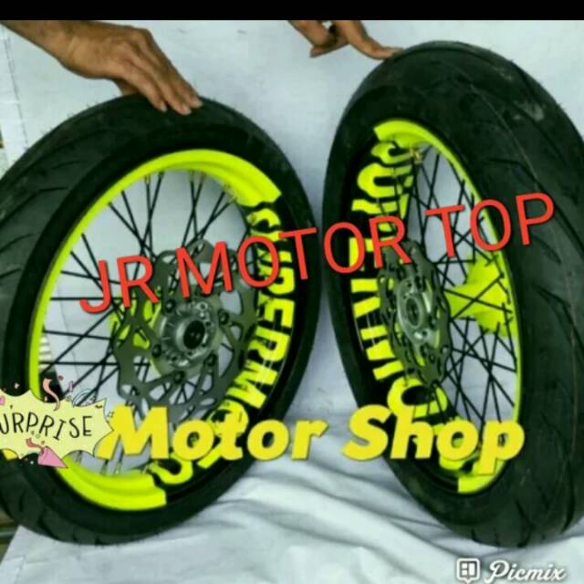 Sepaket Velg Supermoto Klx150 D Tracker 150 Full Set Ama Ban