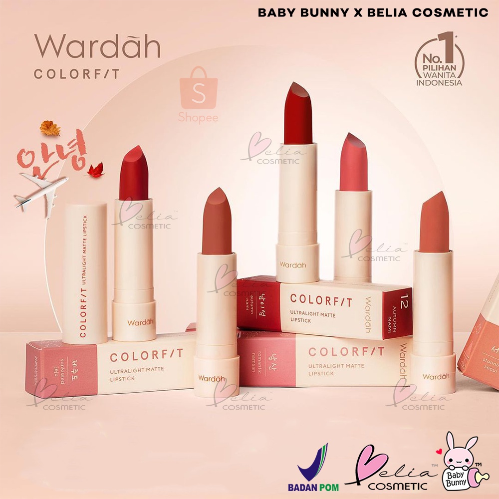 ❤ BELIA ❤ WARDAH Colorfit Ultralight Matte Lipstick 3.6g | lipstik mate wardah | Baby Bunny | BPOM