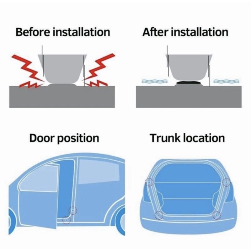 PEREDAM SUARA PINTU MOBIL KEDAP SUARA SILIKON KARET SHOCK ABSORBER