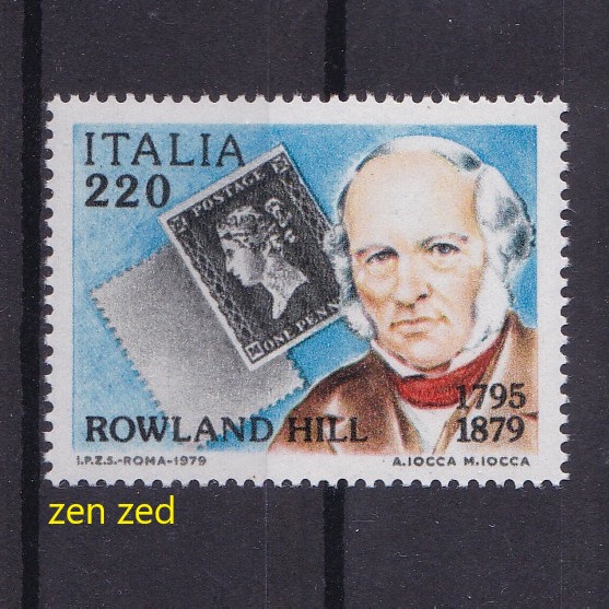 

0187 Perangko Italia 1979 The Death of Sir Rowland Hill 1v Mnh