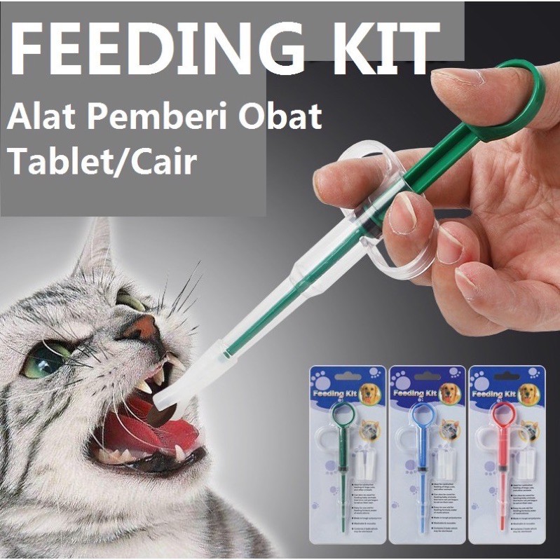 feeding kit alat pelontar pil obat tablet cair kapsul capsule hewan kucing anjing kelinci pendorong