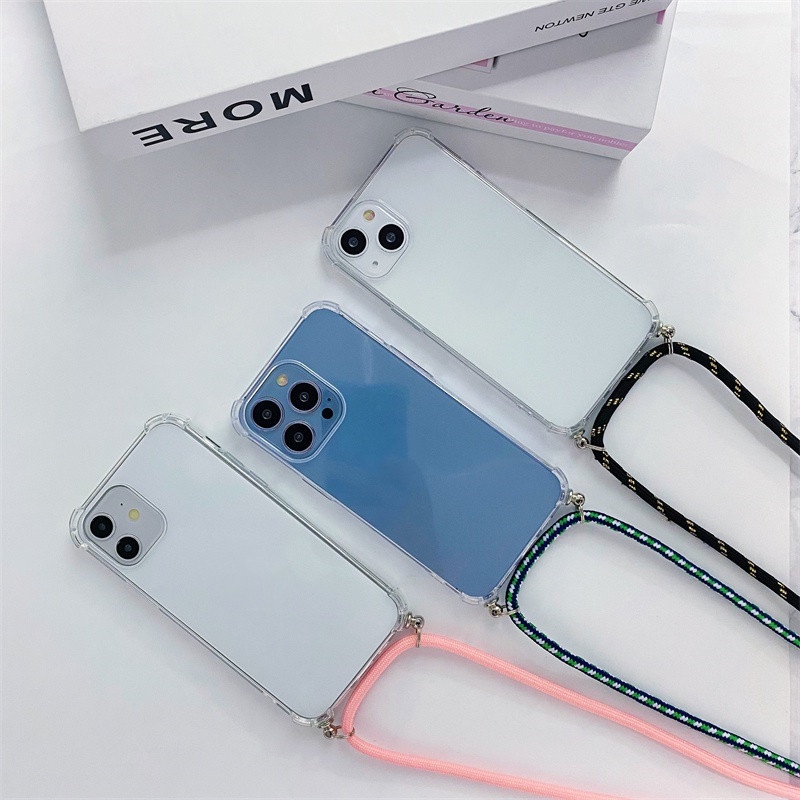 Case Transparan Anti Hilang Untuk iPhone 13 12 11 Pro X XR XS Max 7 8 Plus