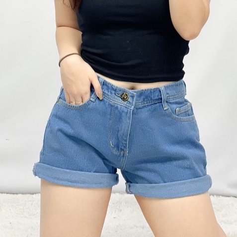 HOPYLOVY - Celana Pendek Jeans Wanita Hotpants Lipat Korea / Hotpants Basic Sexy