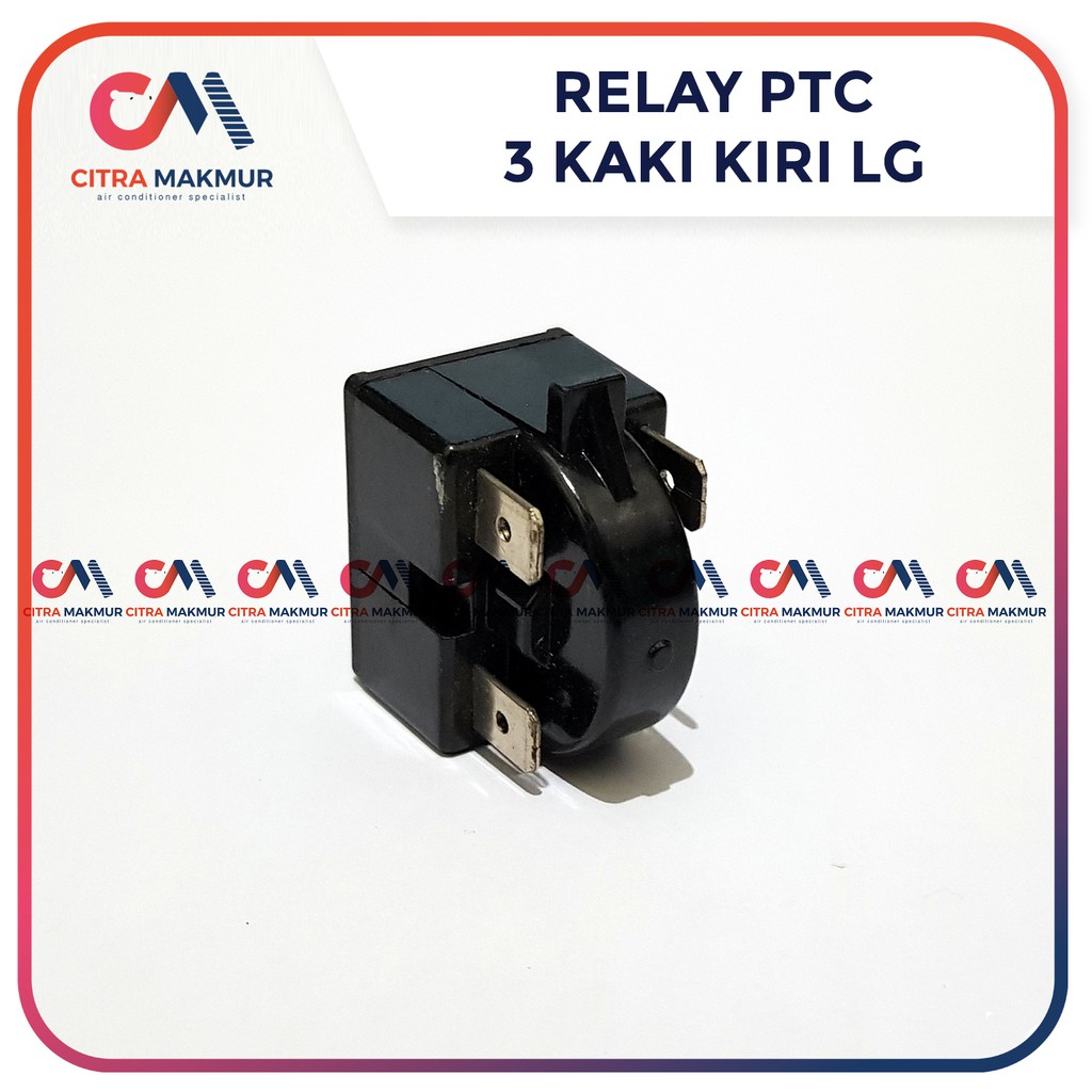 Relay PTC 3 kaki Kiri LG atas bawah Kulkas kotak hitam refrigerator kompresor tiga pin terminal