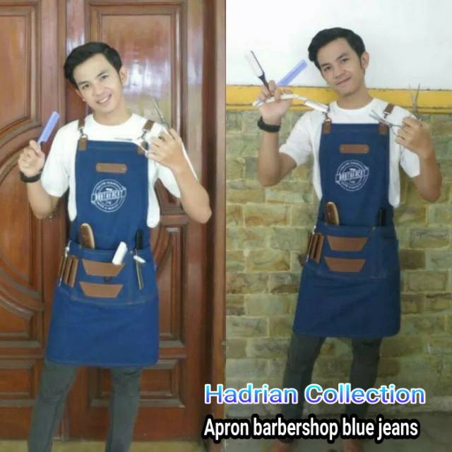 Celemek Apron Barbershop,Celemek kanvas,Celemek Salon,Celemek barista,celemek pria,celemek wanita,