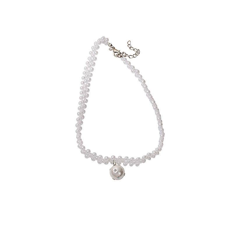 Kalung Choker Dengan Liontin Mutiara Imitasi Untuk Wanita